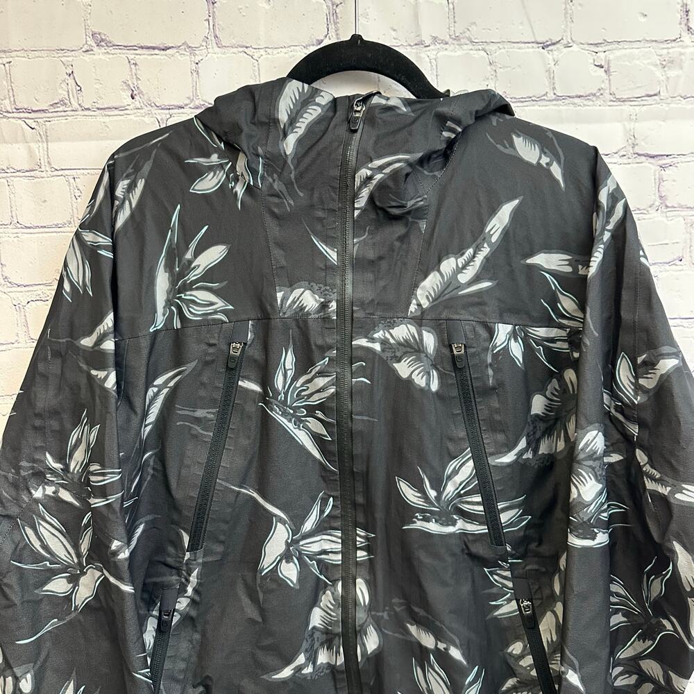 Burton Black & White Floral Hooded Jacket Women's Small Lightweight Layering - Picture 2 of 11